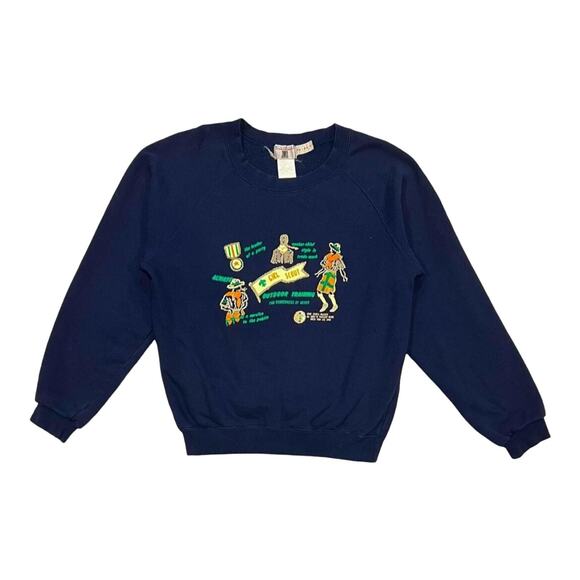 Other Tops - ★ Vintage Girl Scout Outdoor Training Navy Blue 80’s Crewneck Sweatshirt ★